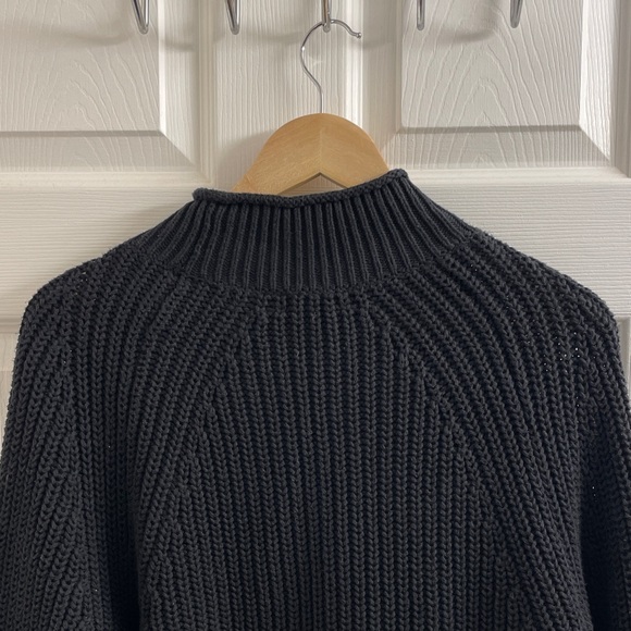 J. Crew Women’s Black Relaxed Rollneck 100% Cotton Knit Sweater Size Medium - Picture 11 of 13